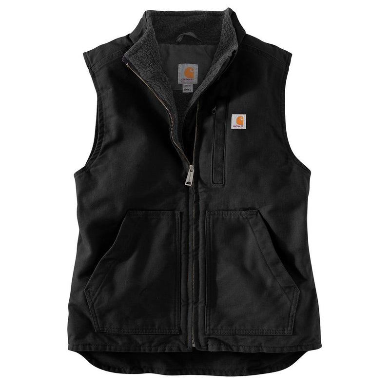 104224 - Carhartt Women's Loose Fit Washed Duck Sherpa Lined Mock Neck Vest (Stocked In Canada)