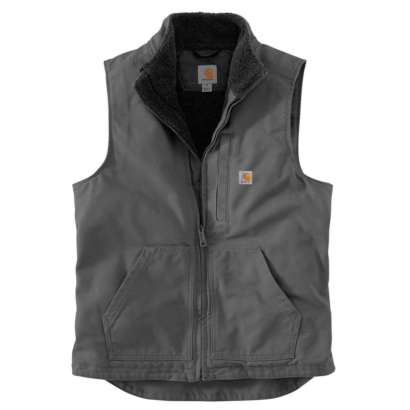 104277- Carhartt Washed Duck Sherpa Lined Mock Neck Vest (Stocked in USA)