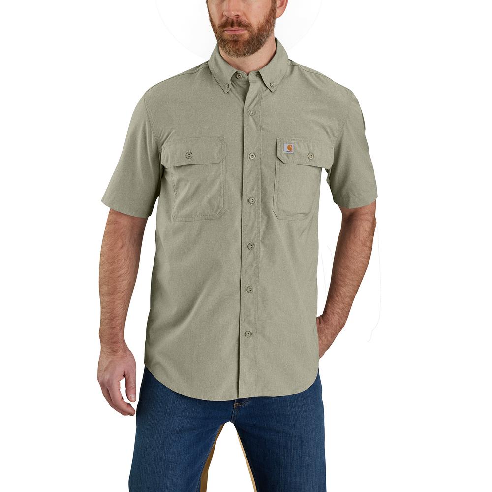 105292 - Carhartt Force Relaxed Fit Lightweight Short-Sleeve Button Down Shirt (Stocked In USA)*