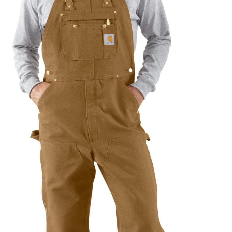 R41 - Carhartt Duck Zip-to-Thigh Bib Overall/Quilt Lined (CLEARANCE)